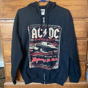 ACDC black zip up hoodie size Medium